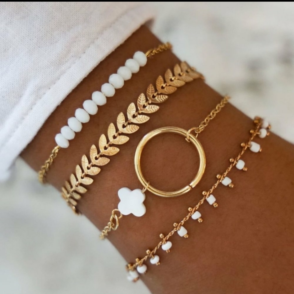2/$18 GOLD TONE 4 PIECE BRACELET SET - Picture 1 of 4